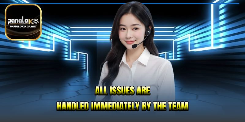 All issues are handled immediately by the team